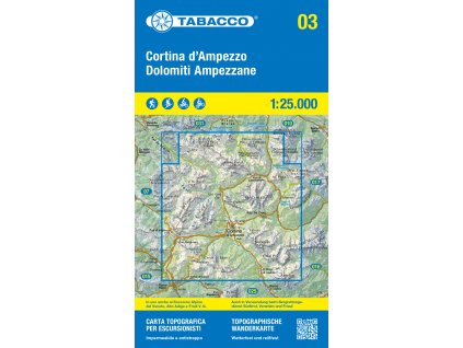 Cortina d´Ampezzo a Ampezánské Dolomity (Tabacco - 03)