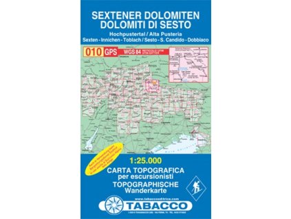 Sextenské Dolomity, Dolomiti di Sesto (Tabacco - 010)