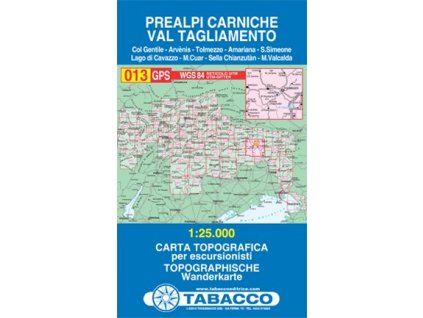 Karnské Předalpy, Val Tagliamento (Tabacco - 013)