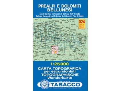 Předalpy a oblast Dolomiti Bellunesi (Tabacco - 024)