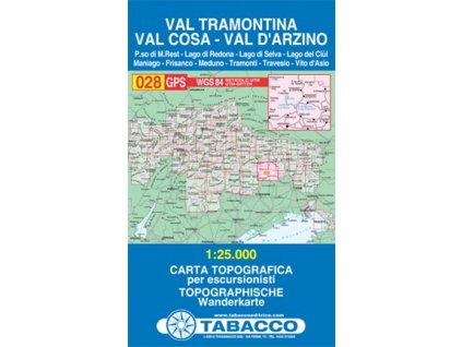 Val Tramontina, Val Cosa, Val d´Arzino (Tabacco - 028)
