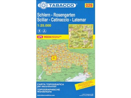 Oblasti Schlern, Catinaccio / Rosengarten, Latemar, Regglberg (Tabacco - 029)