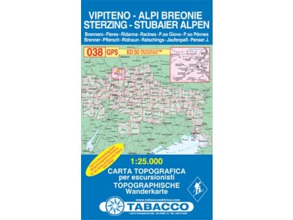 Vipiteno/Sterzing, Alpi Breonie, Stubaier Alpen (Tabacco - 038)