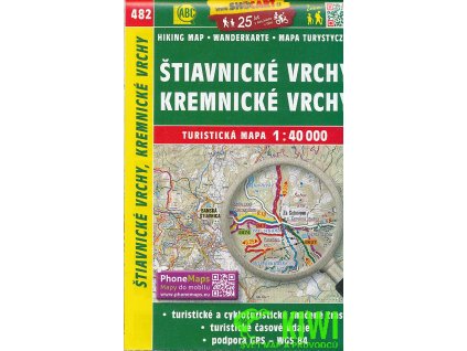 Štiavnické vrchy, Kremnické vrchy - turistická mapa č. 482