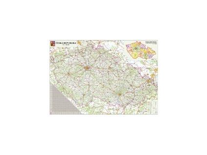 nástěnná mapa ČR 1:300 t. lamino,lišta 158x110 cm