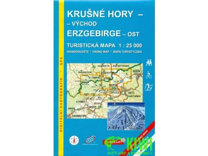 turistická a cyklomapa Krušné hory - východ 1:25 t.