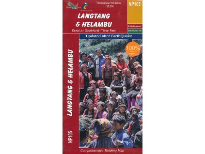 mapa Langtang, Helambu, Kanja La, Gosainkund, Tilman Pass 1:125