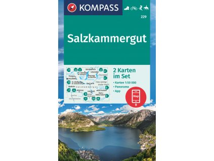 Salzkammergut, Solná komora, set 2 map (Kompass, 229)