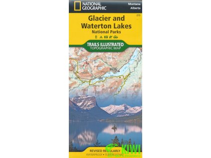 mapa Glacier and Waterton Lakes 1:100 t. (Montana) voděodolná N