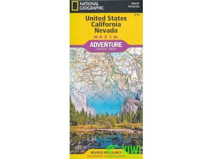 mapa USA-California,Nevada 1:1,3 mil. voděodolná