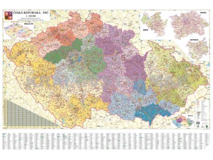 nástěnná mapa Česká republika administrativní,135x90cm lamino v