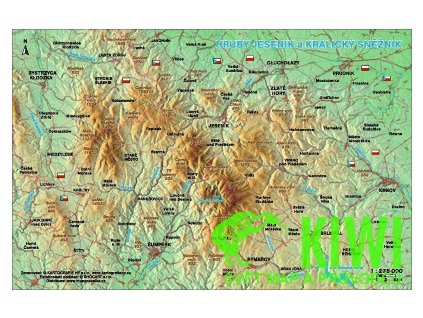 mapa Hrubý Jeseník, Králický Sněžník 1:275 t. lentikulární 3D