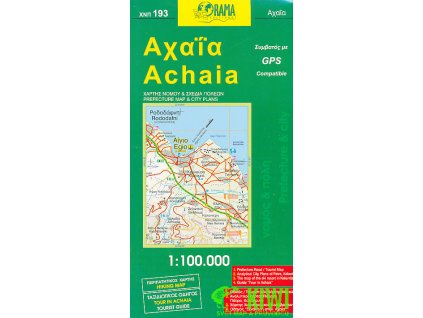 mapa Achaia (severní Peloponés) 1:100 t. ORAMA
