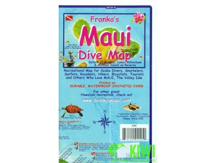 potápěčská mapa Maui Dive Map voděodolná