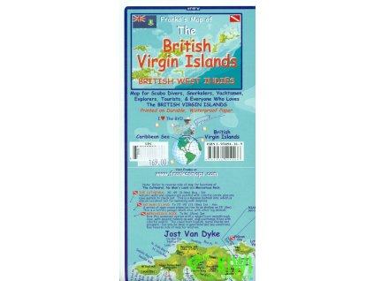 potápěčská mapa British Virgin Islands voděodolná