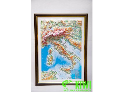 reliéfní mapa Italia velikost A4 bez rámu