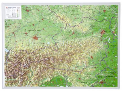 nástěnná mapa Österreich (Rakousko, Austria) 1:1,6 mil., reliéf