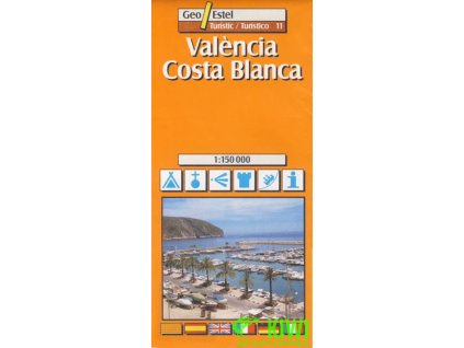 mapa Valencia, Costa Blanca 1:150 t.