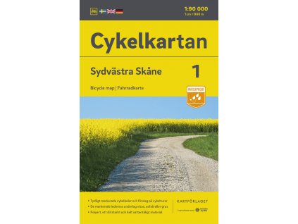 cyklomapa Skane southwest 1:90 t. (č.1) voděodolná