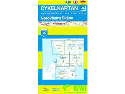 cyklomapa Skane northwest 1:90 t. (č.3) voděodolná