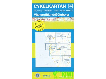 cyklomapa Vastergotland,Goteborg 1:90 t. voděodolná