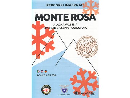 zimní mapa Monte Rosa 1:25 t.