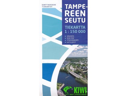 mapa Tampere a okolí 1:150 t.