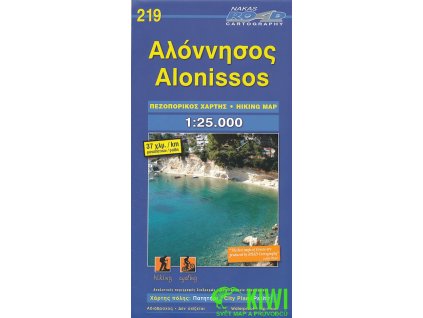 mapa Alonissos 1:25 t. voděodolná