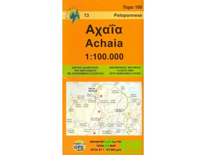 mapa Achaia 1:100 t. (Anavasi)