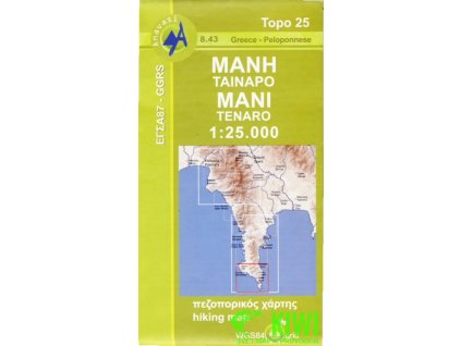 mapa Mani-Tenaro 1:25 t. voděodolná
