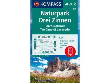 Drei Zinnen,Tre Cime di Lavaredo - turistická mapa (Kompass 047)