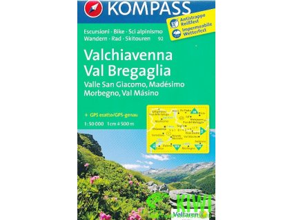 Valchiavenna,Val Bregaglia 1:50 t. laminovaná