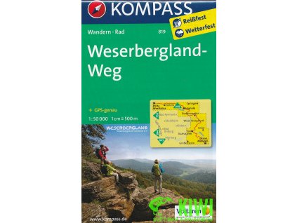 Weserbergland Weg 1:50 t. laminovaná