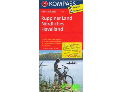 Ruppiner Land,Nordliches Havelland 1:70 t. laminovaná