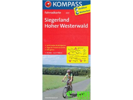 Siegerland,Hoher Westerwald 1:70 t. laminovaná
