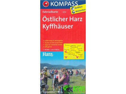 Ostlicher Harz,Kyffhauser 1:70 t. laminovaná