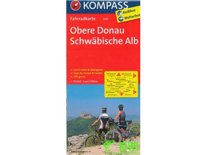 Obere Donau, Schwabische Alb 1:70 t. laminovaná