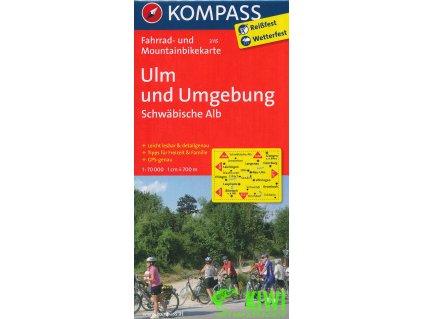 Ulm und Umgebung, Schwäbische Alb 1:70 t. laminovaná