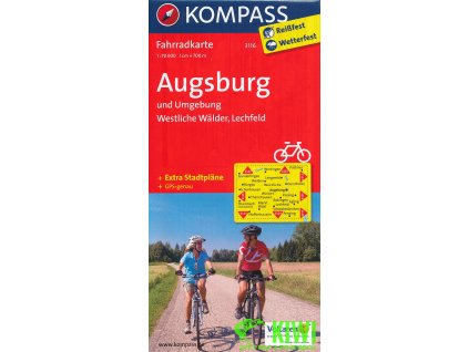 Augsburg und Umgebung,Lechfeld 1:70 t. laminovaná