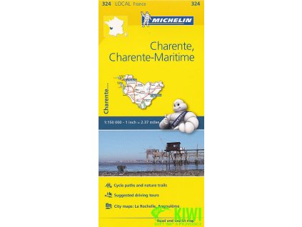 mapa Charente, Charente-Maritime 1:150 t.