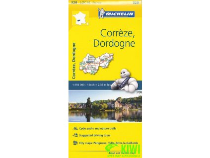 mapa Correze, Dordogne 1:150 t.