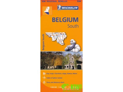 mapa Belgique sud et Ardennes (Belgie) 1:200 t.+ Mons, Namur