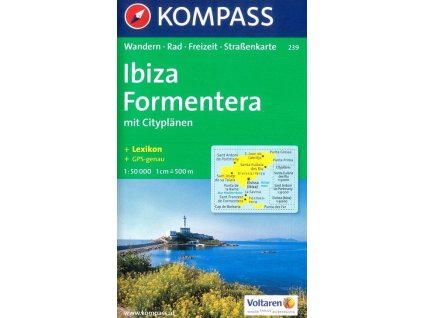 Ibiza, Formentera- turistická mapa (Kompass - 239)