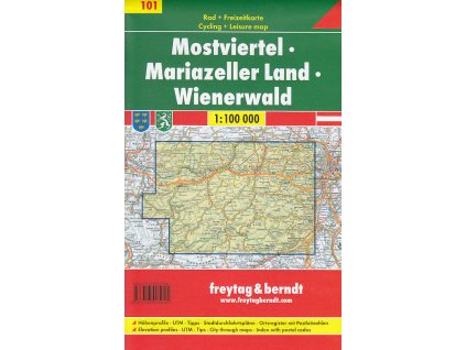 cyklomapa Mostviertel, Mariazeller Land, Wienerwald 1:100 t.