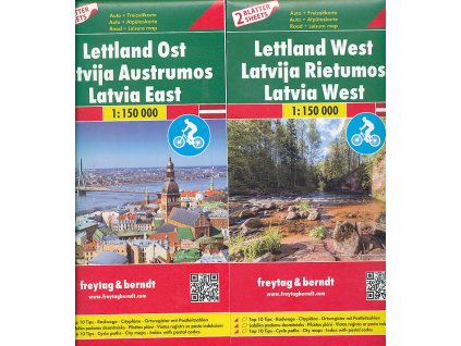 cyklomapa Latvia (Lotyšsko) 1:150 t. set 2 mapy