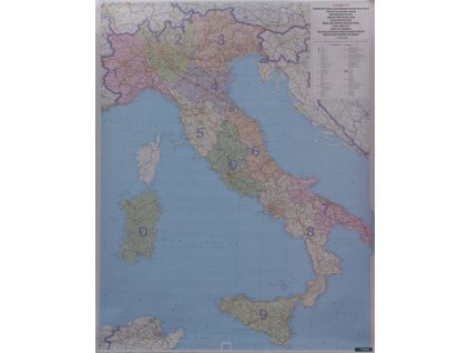 nástěnná mapa Itálie poštovní, 1:1 mil., 98x125 cm