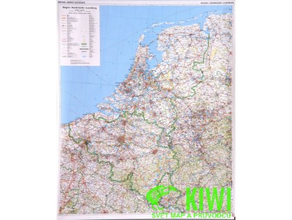 nástěnná mapa Benelux - lišta, 87x104 cm