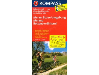 Meran, Bozen Umgebung (cyklomapa Kompass č. 3414)