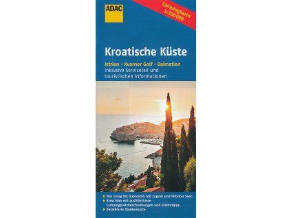 mapa Kroatische kuste camping (Chorvatsko pobřeží kempy) 1:300