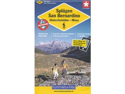 mapa Splügen, San Bernandino 1:60 t. (č.27) voděodolná